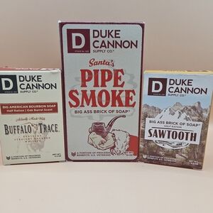 3 Duke Cannon Bar Soap Lot Pipe Smoke Buffalo Trace Sawtooth
